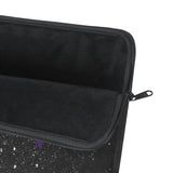 Laptop Sleeve-Glam Purple Bow-Black Polka Dots-Black Glitter