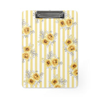 Clipboard-Yellow Floral Pinstripes