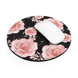 Mouse Pad-Pink Rose-Pink Stencil-Black