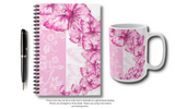 Small Spiral Notebook, 6x8in-Pink Butterfly Duo-White