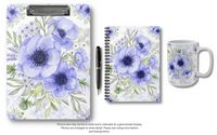 Clipboard-Soft Blue Floral-Blue Stencil-White