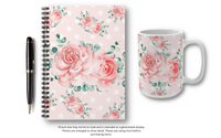 Coffee Mug 15oz-Lush Pink Floral-White Polka Dots-Pink