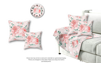 Wall Clock-Lush Pink Floral-White Polka Dots-Pink