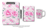 Clipboard-Magenta Pink Floral-White Polka Dots-Pink