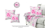 Wall Clock-Magenta Pink Floral-White Polka Dots-Pink