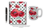 Coffee Mug 15oz-Rouge Red-Black Polka Dots-White