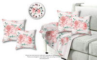 Square Pillow-Lush Pink Floral-Pink Horizontal Stripes-White